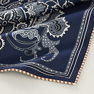 H Enlumine bandana 55 - Blue | Hermès Finland